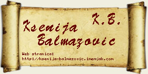 Ksenija Balmazović vizit kartica